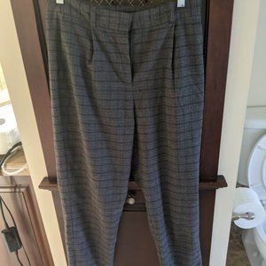 Grey ankle crop wool pants